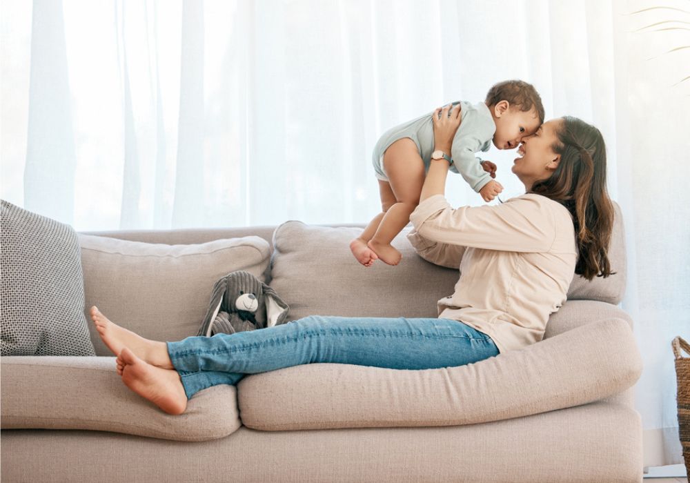 Happy Family after Upholstery Cleaning Service in New Farm Brisbane