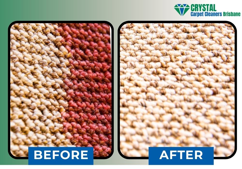 Carpet Stain Removal - Before and After Photo of Carpet being Cleaned in Brisbane Queensland