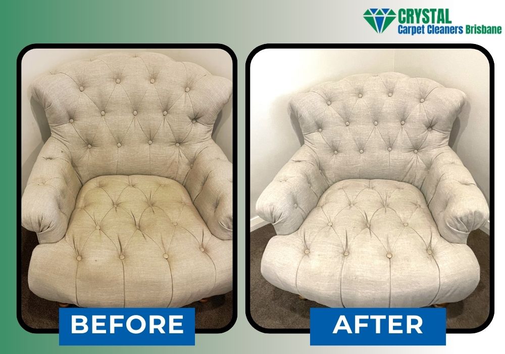 Before and After photo of Upholstery Cleaning in Fortitude Valley, Brisbane 