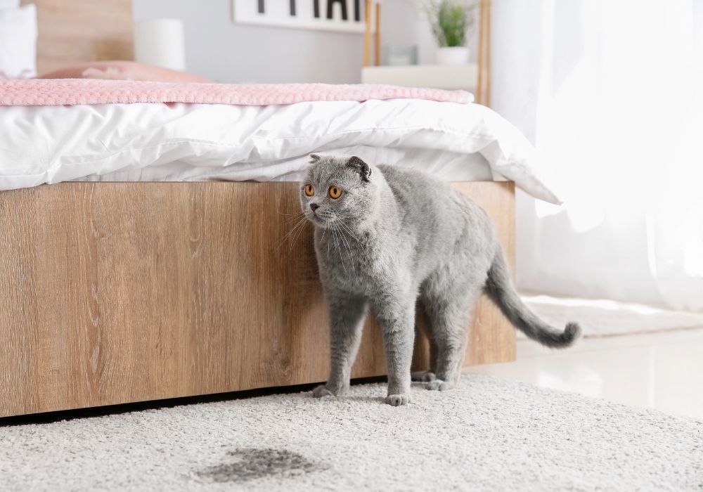 Cat urine on carpet in the bedroom